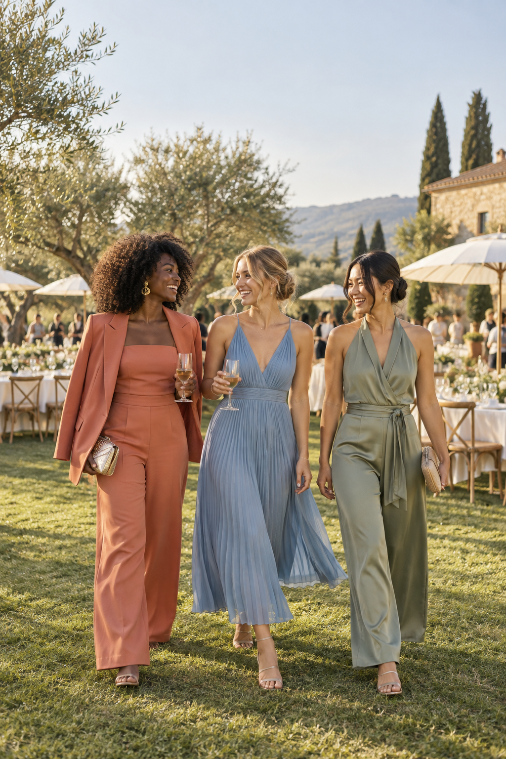 Dames in kleurrijke summer chic outfits